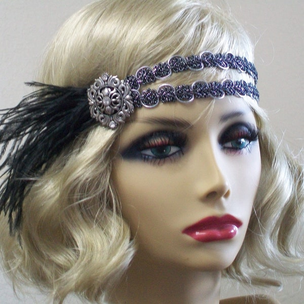 1920s headband, Flapper headband, 1920s headpiece, Gatsby headband,  Great Gatsby, Art Deco headband, 1920s hair accessory, Vintage inspired