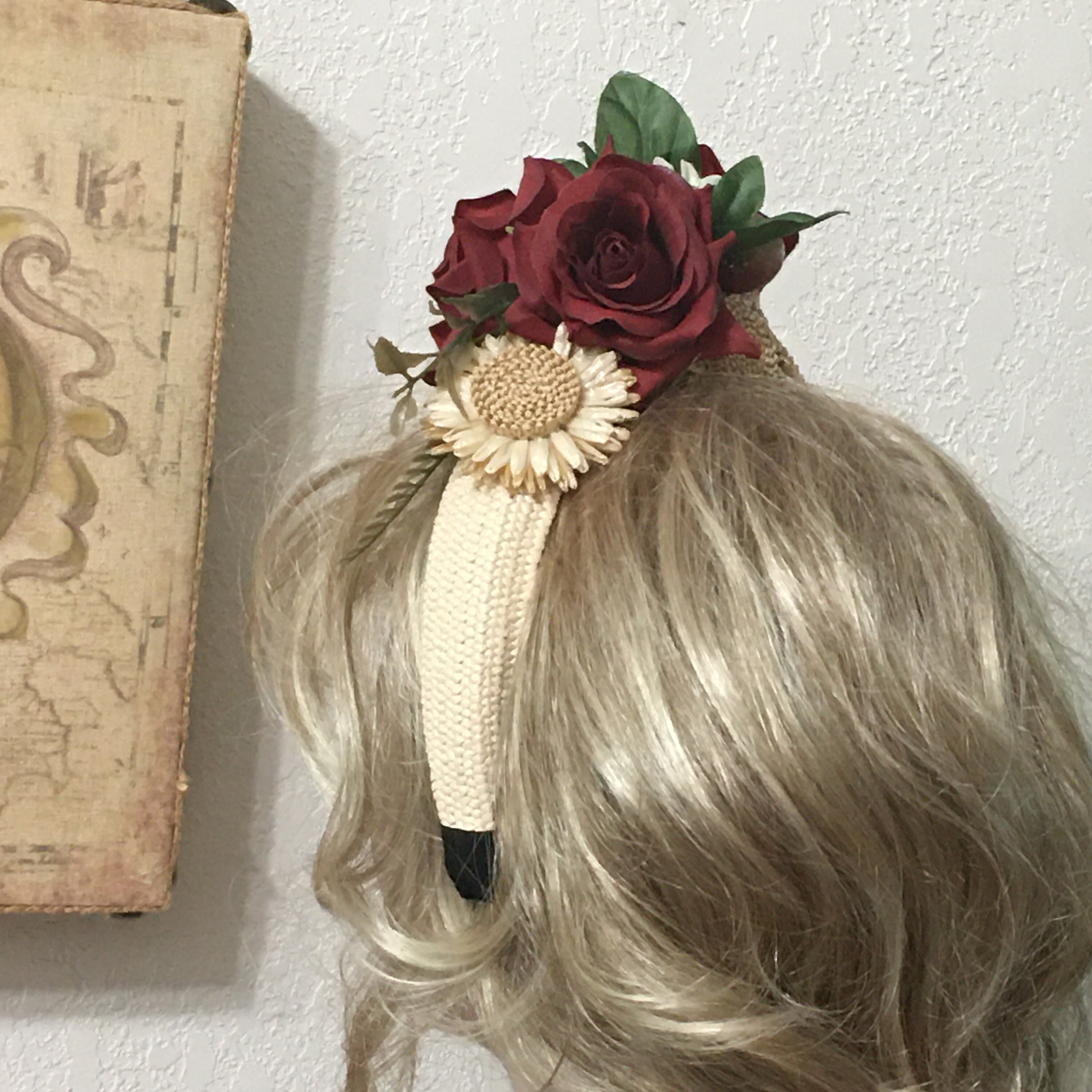 Kentucky Derby Oaks Floral Statement Headband in Pink and Burgundy Kentucky Oaks outfit reveal!!! Turns out, you are supposed  main image 2