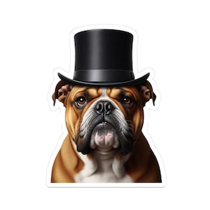 Dapper Dog Kiss-Cut Stickers | Funny Pet Decor, Laptop Stickers, Gift for Dog Lovers, Unique Home Decor, Animal Art