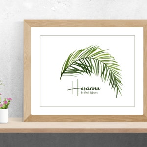 Watercolor Palm Sunday Print: Hosanna Christian Easter Decor (Digital Download)