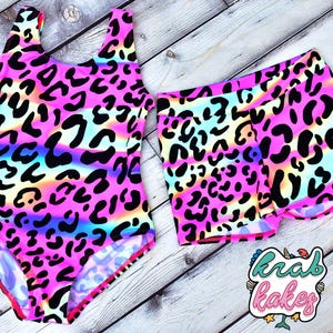 Rainbow Animal Print Leotard Set