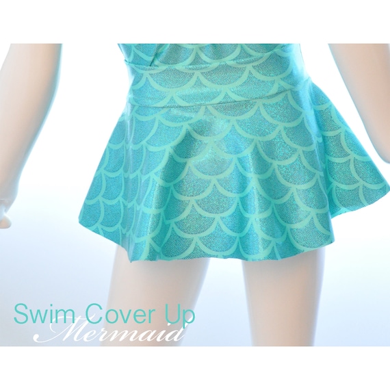 Girls Mermaid Swim Cover Up Skirt.  Skirt Only. Pool Skirt