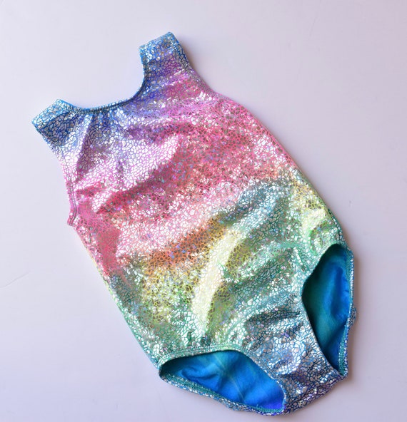 4T Ready to ship! Rainbow Unicorn / Mermaid Metallic Leotard. Metallic  Mermaid Dance Leotard. Gymnastics Leotard.