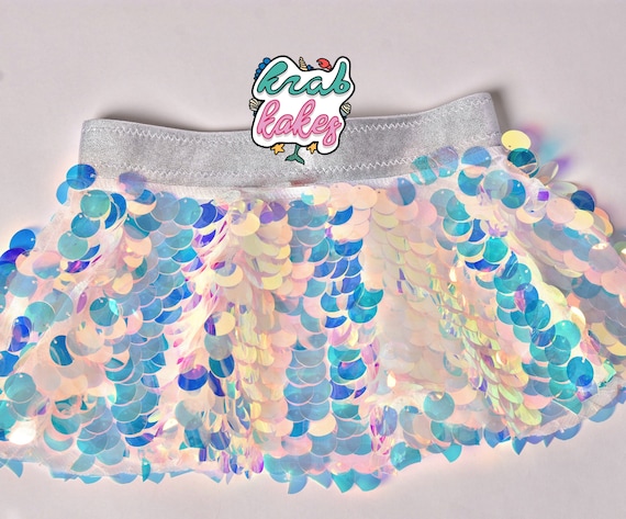 Girls Unicorn/Mermaid Sequins Mini Cover-Up Skirt.