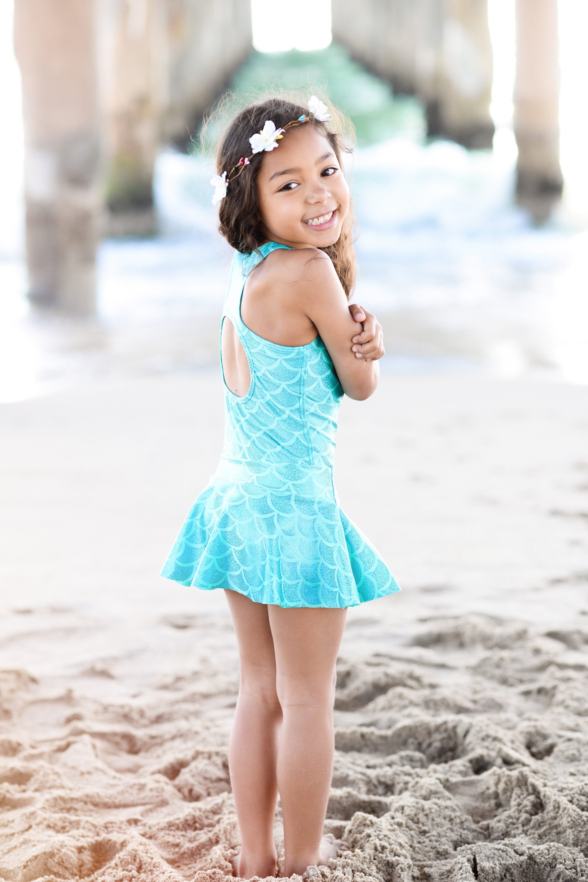 Girls Mermaid Swim Cover Up Skirt. Skirt Only. Pool Skirt