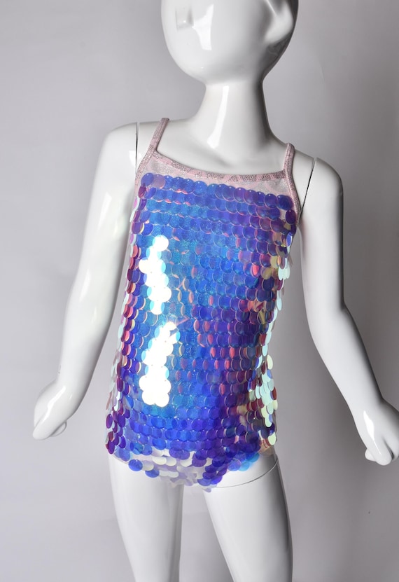 Girls Mermaid Swimsuit.  Sequins Open Back One Piece Swimsuit. Gymnastics  Dancewear