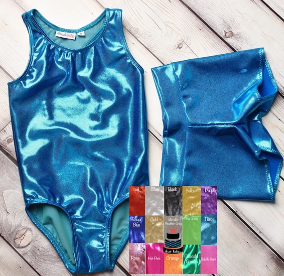 Girls Leotard and Shorts.  Racerback set.  Gymnastics, Dance, or Swim. Fully Lined.