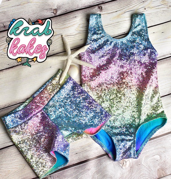 Rainbow Unicorn / Mermaid Metallic Leotard. Metallic  Mermaid Dance Leotard. Gymnastics Leotard.