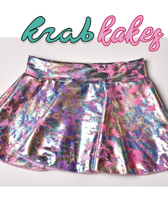 Girls Cover Up Skirt.  Pink Metallic Distressed.  Skirt only.