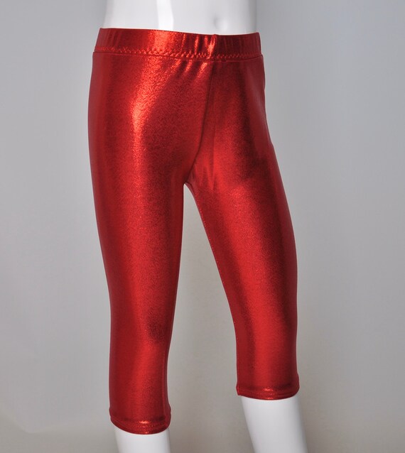 Metallic Capri Leggings Etsy