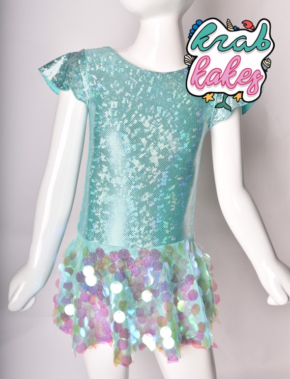 Mermaid/Unicorn Skirted Metallic Sequins Leotard.  SEQUINS LEOTARD ONLY