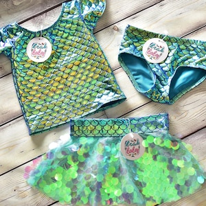 Girls Mermaid Swimuit Set.