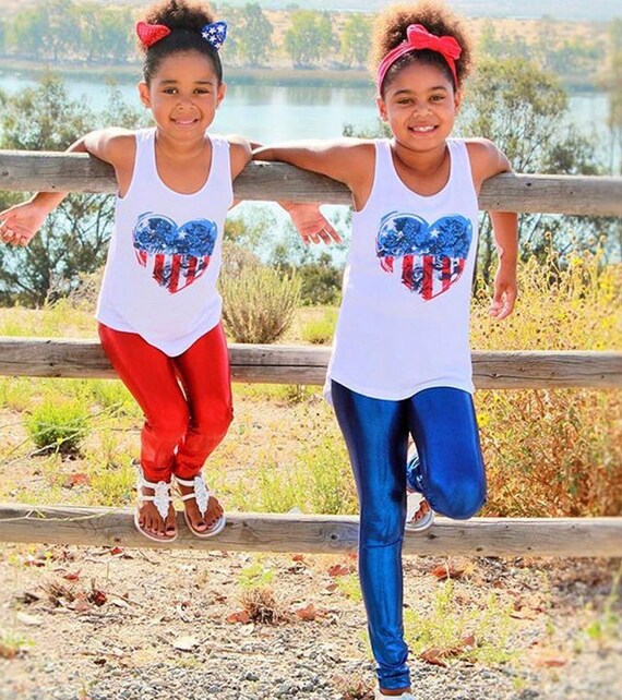 4th of July Metallic Leggings Assortment of colors (Each sold Separately)