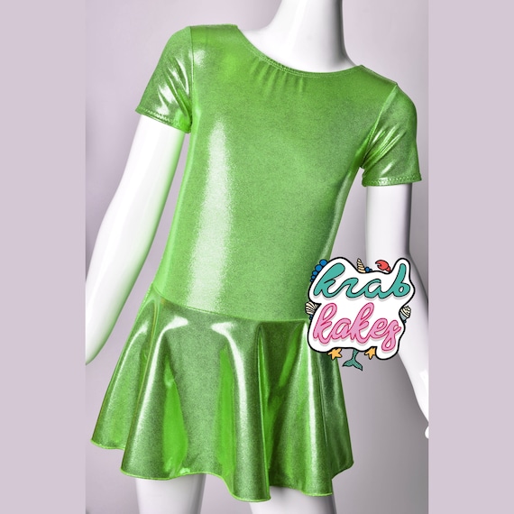 Girls Metallic Dress. Skirted Leotard