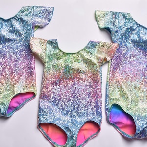 Unicorn Mermaid Sparkle Leotard: Rainbow Party or Gymnastics