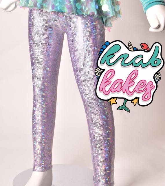 Girls Mermaid  Leggings Metallic Unicorn\ Mermaid Sparkle Magical. Dance and Gymnastics