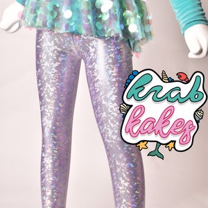 Spring Holographic Silver Leggings Bday Party Outfit Birthday Girl Etsy Canada