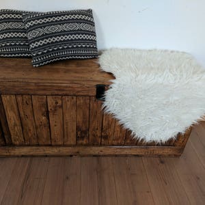 Rustic Wooden Storage Trunk Storage Chest Storage Bench Handmade From Reclaimed Wood Made to Order