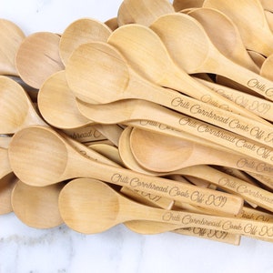 Bulk Personalized Wooden Spoons: 7&quot; Taster Spoons