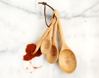 Wooden Measuring Spoon Set: Eco Kitchen Cooking Tools