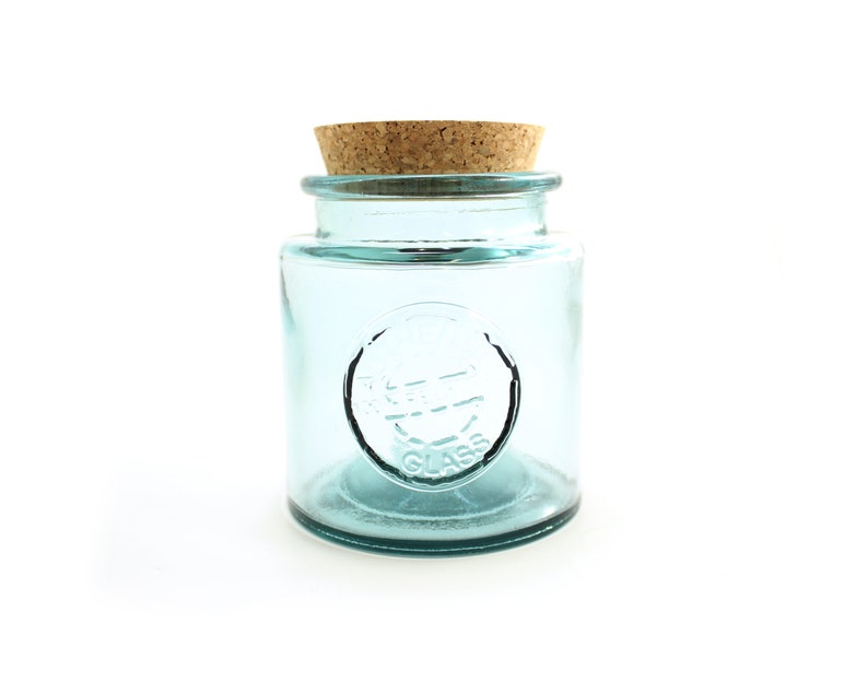 Medium Round Glass Jar With Cork 8 Oz 250 Ml Medium Glass Etsy