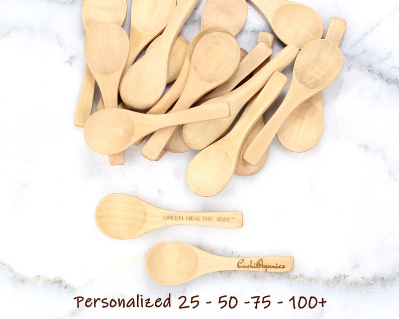 BULK CUSTOM mini WOODEN spoons 3 inch tea espresso spice Etsy