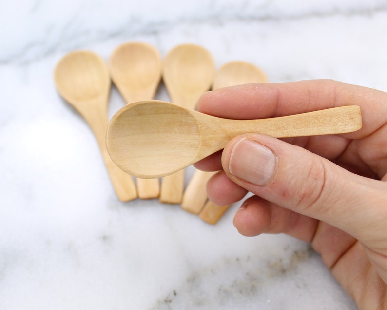 BULK mini WOODEN spoons 3 inch wood teaspoons small wooden Etsy