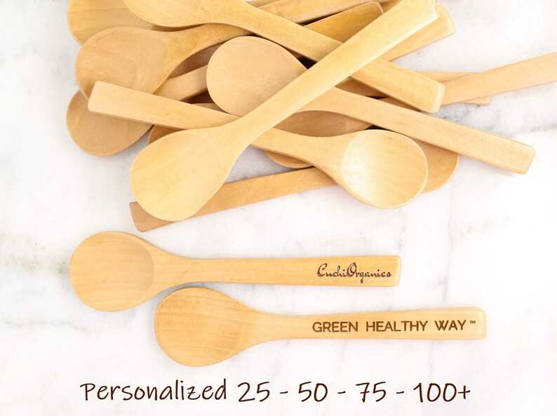BULK CUSTOM medium WOODEN spoons 7 inch personalized wood Etsy