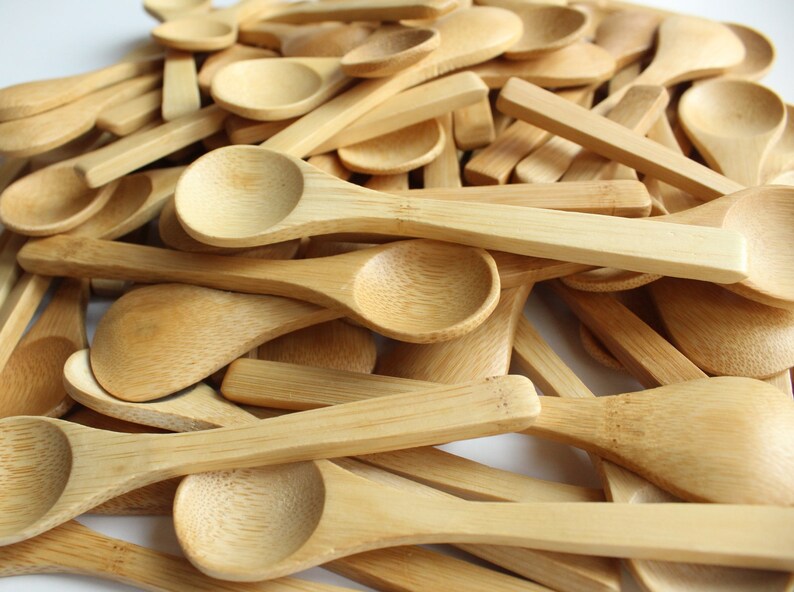 BULK small BAMBOO spoons 4 inch small wood spoons jam Etsy