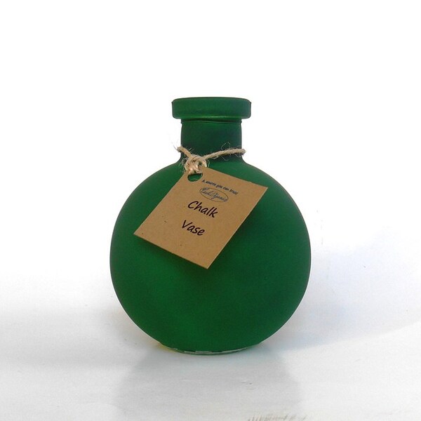 Chalkboard green glass round ball bottle, 8.5 oz, 250 ml, ornament, vase, DIY gift, wedding favor supply, party favor supply