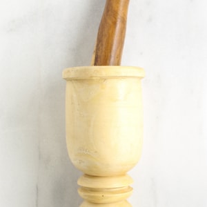 Large wooden mortar and pestle | vintage guayacan mortar and pestle | solid guayacan wood handcrafted mortar and pestle | 8 inch mortar