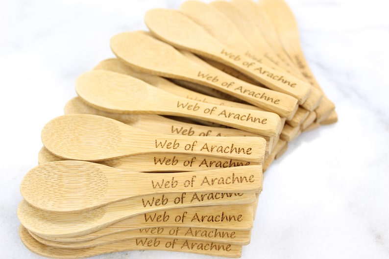 BULK CUSTOM Mini BAMBOO Spoons 3 Inch Tea Espresso Spice Etsy