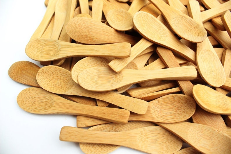 BULK Mini BAMBOO Spoons 3 Inch Oval Shape High QUALITY Etsy