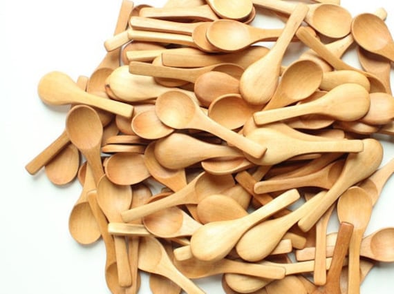 BULK Mini WOODEN Spoons 3 Inch High QUALITY Small Wood Spoon Tea