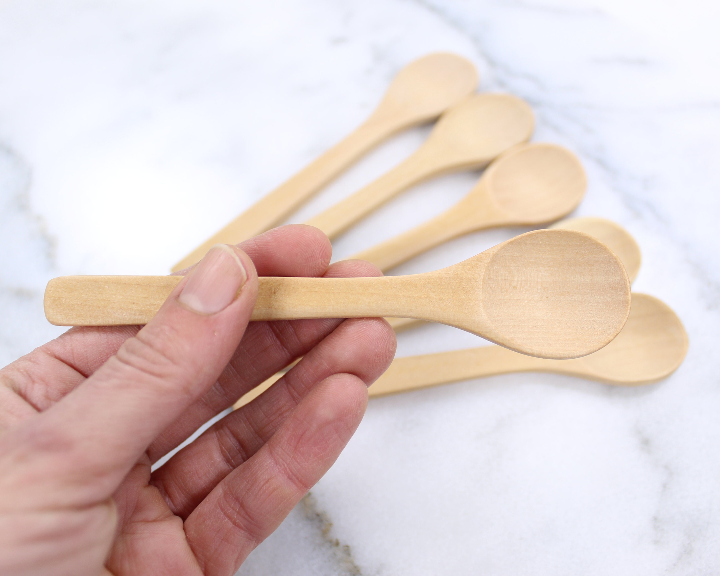 6 small WOODEN spoons 4 inch small wood spoons jam coffee Etsy