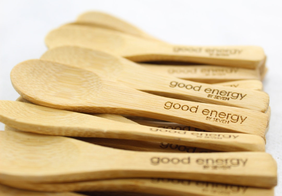 Custom Spoons Mini Bulk Personalized Mini Bamboo Spoons: Tea, Espresso, Spice (3.5 Inch ...
