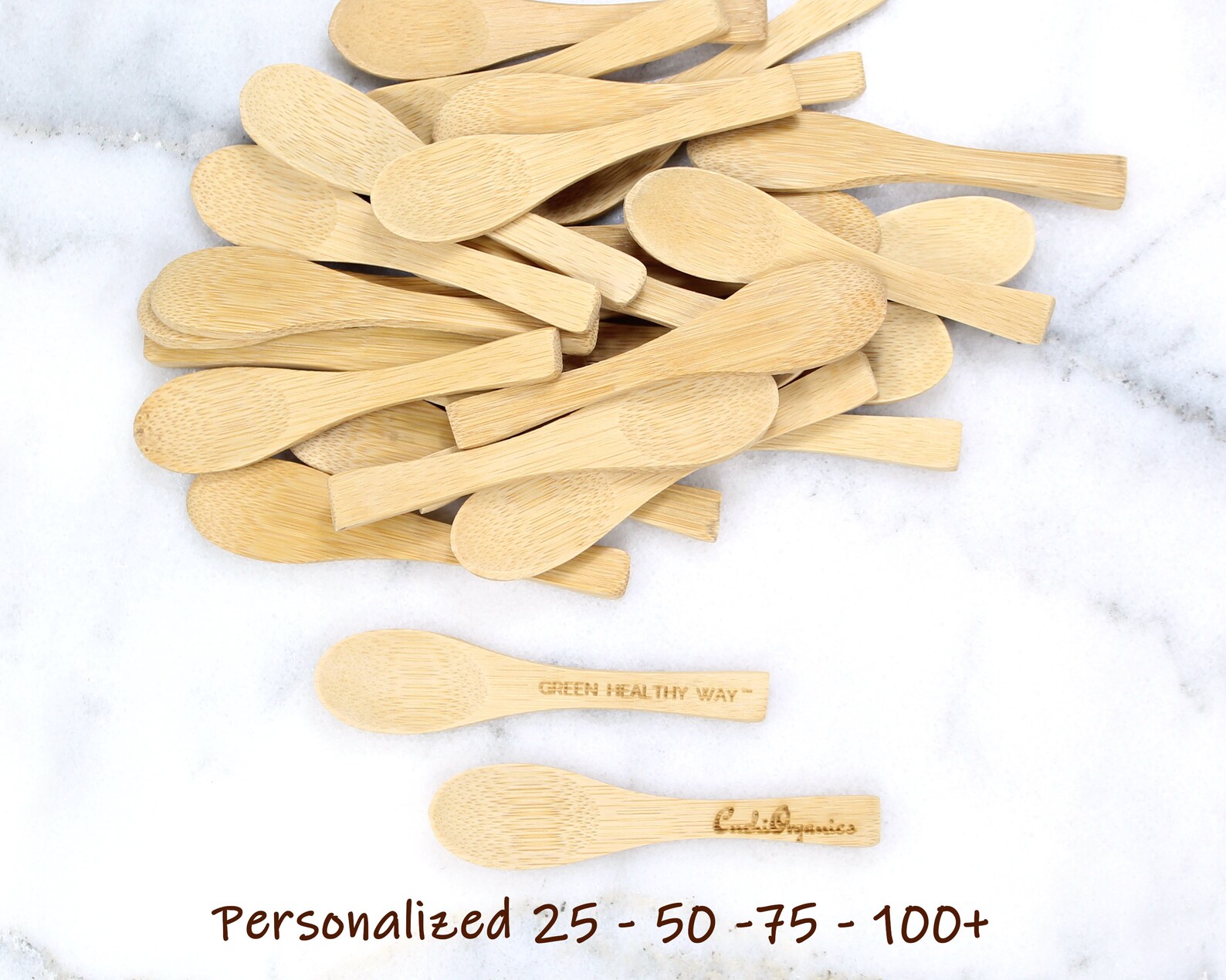 BULK CUSTOM mini BAMBOO spoons 3 inch tea espresso spice Etsy