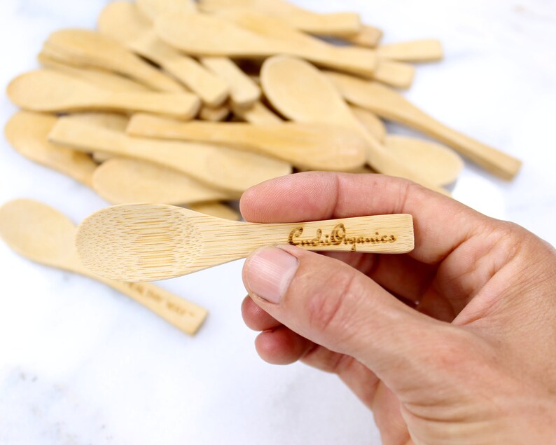 BULK Mini BAMBOO Spoons 3 Inch OVAL Shape Oval Wooden Etsy