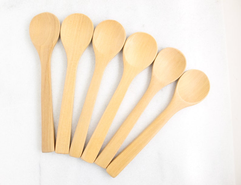 BULK medium WOODEN spoons 7 inch medium wood spoons soup Etsy