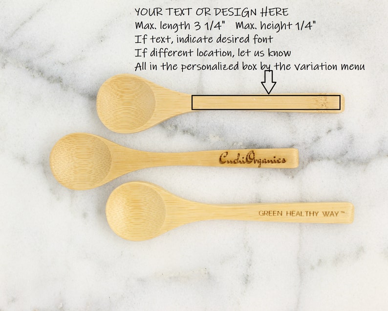 BULK CUSTOM Small BAMBOO Spoons 4 Inch Personalized Small Etsy