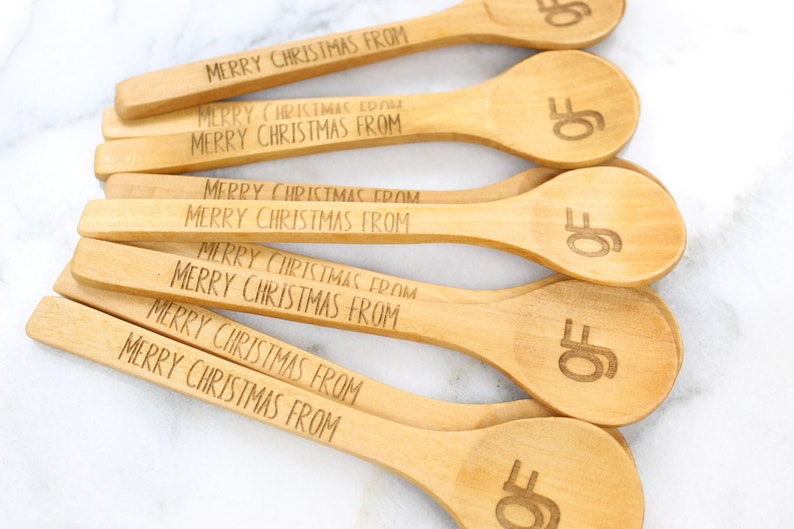 BULK CUSTOM Medium WOODEN Spoons 7 Inch Personalized Wood Etsy