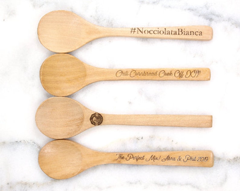 BULK CUSTOM Medium WOODEN Spoons 7 Inch Personalized Wood Etsy