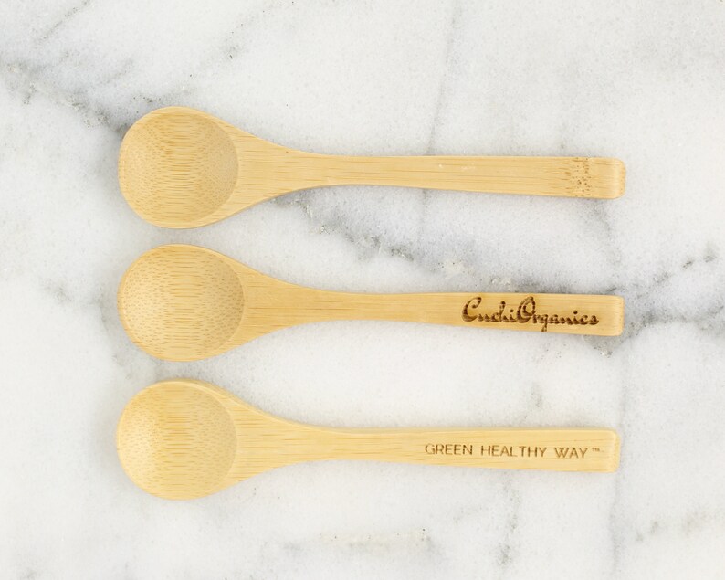 BULK CUSTOM Small BAMBOO Spoons 4 Inch Personalized Small Etsy