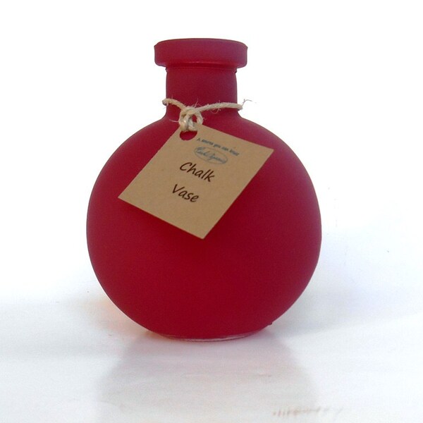 CLOSEOUT SALE Chalkboard red glass round ball bottle, 8.5 oz, 250 ml, ornament, vase, DIY gift, wedding favor supply, party favor supply