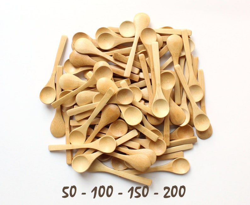 BULK small BAMBOO spoons 4 inch small wood spoons jam Etsy