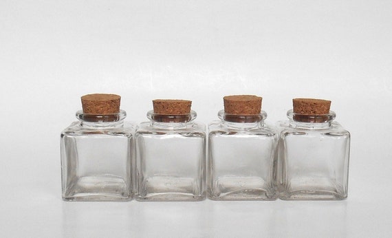 Set of 4,Spice Set Spice Containers, Seasoning Jars Empty Glass