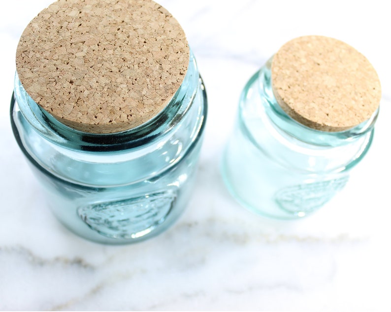 Medium Round Glass Jar With Cork 8 Oz 250 Ml Medium Glass Etsy