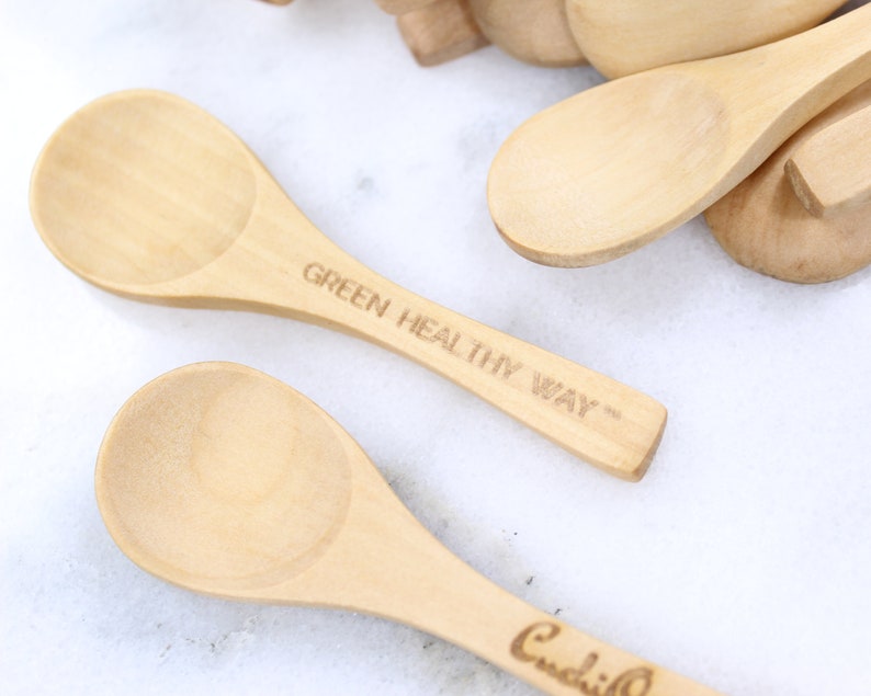 BULK CUSTOM mini WOODEN spoons 3 inch tea espresso spice Etsy