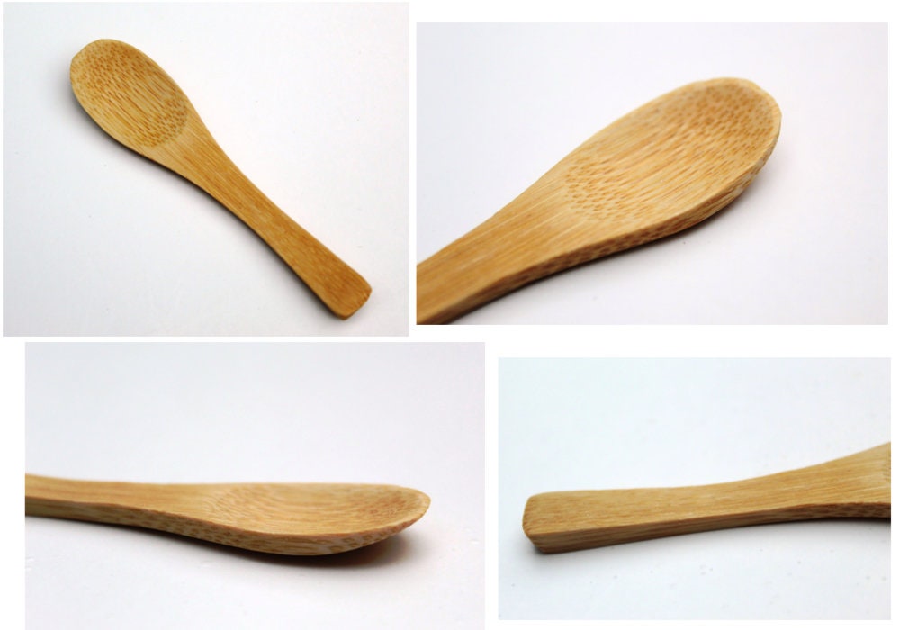 25 Mini bamboo spoons 3 inch bamboo mini spoons with imperfections 