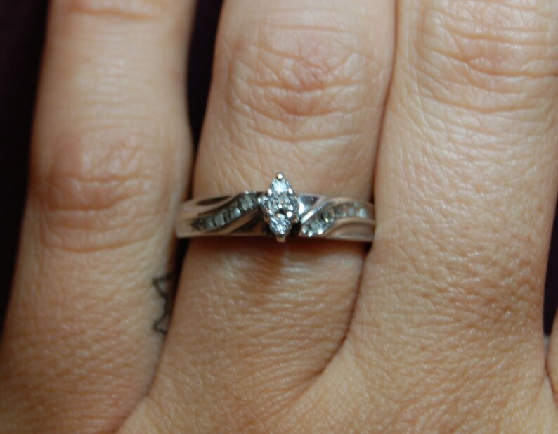 Vintage Princess Round Illusion Marquise Diamond Mid Century Set 925 Sterling Engagement Wedding Solitaire Ring #BKC-RNG149